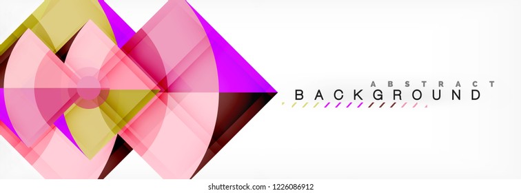 Triangles and circle geometric background, modern design