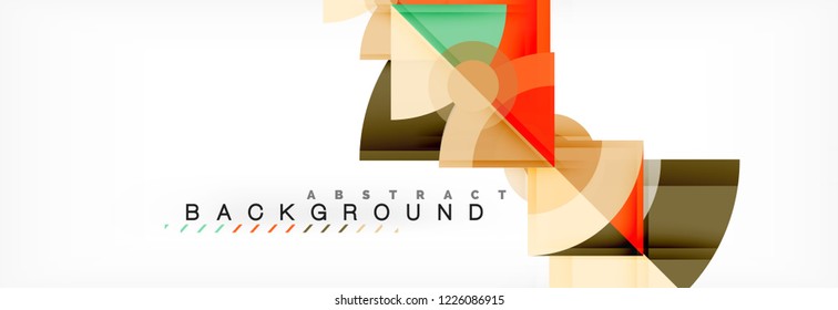 Triangles and circle geometric background, modern design