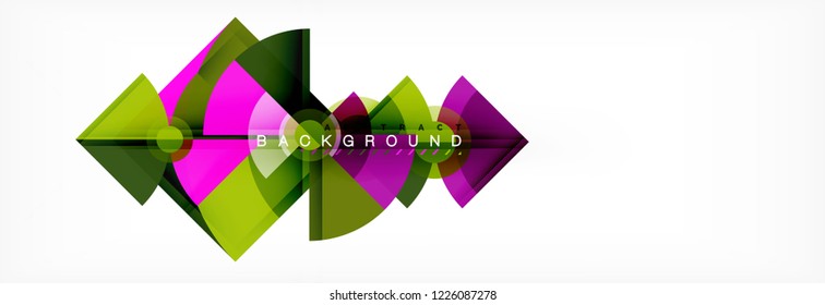 Triangles and circle geometric background, modern design