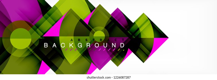 Triangles and circle geometric background, modern design