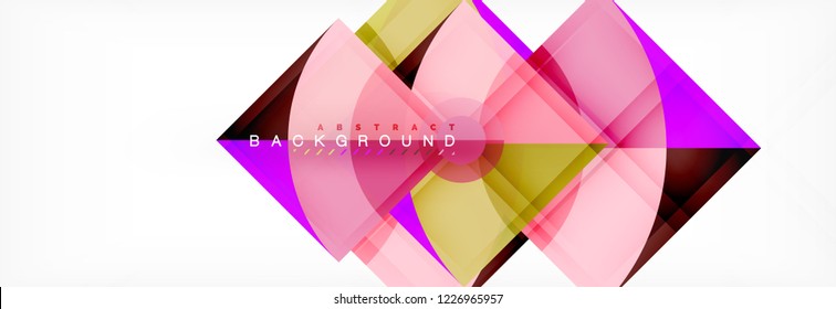 Triangles and circle geometric background, modern design
