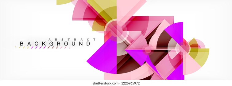 Triangles and circle geometric background, modern design