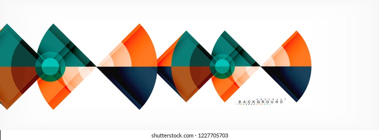 Triángulos y fondo geométrico circular, diseño moderno