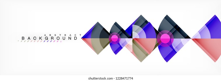 Triangles and circle geometric background, modern design