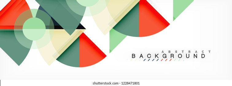 Triangles and circle geometric background, modern design