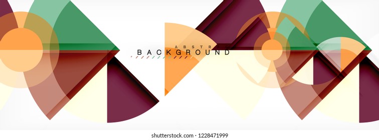 Triangles and circle geometric background, modern design