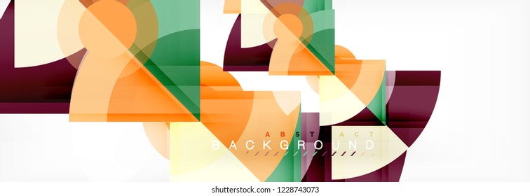 Triangles and circle geometric background, modern design