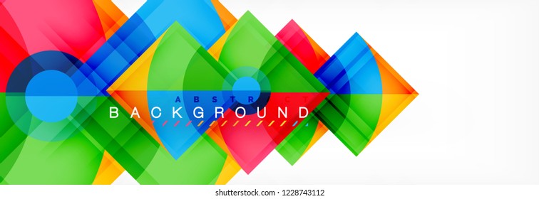 Triangles and circle geometric background, modern design