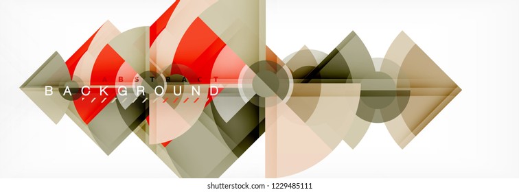 Triangles and circle geometric background, modern design