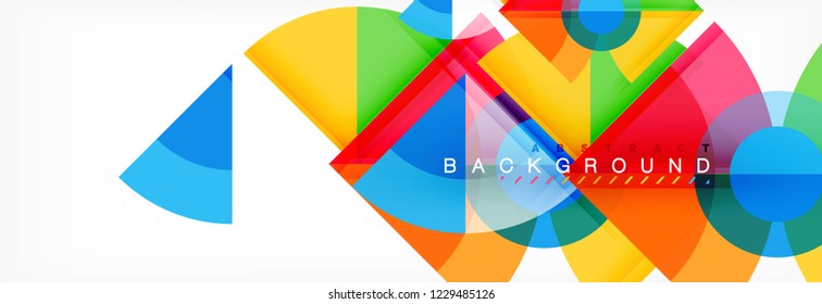 Triangles and circle geometric background, modern design
