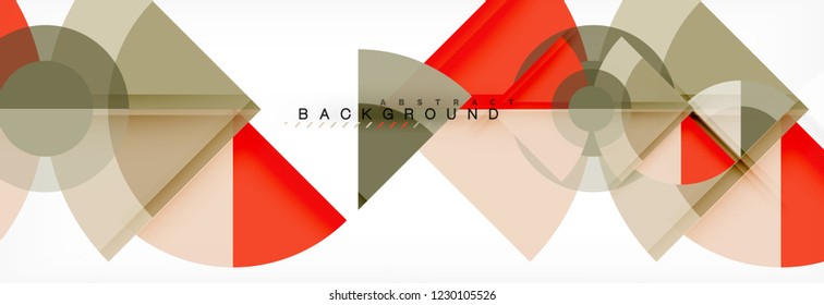 Triangles and circle geometric background, modern design