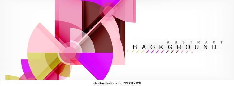 Triangles and circle geometric background, modern design