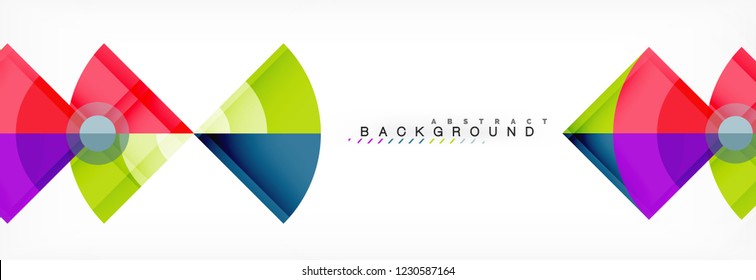 Triangles and circle geometric background, modern design