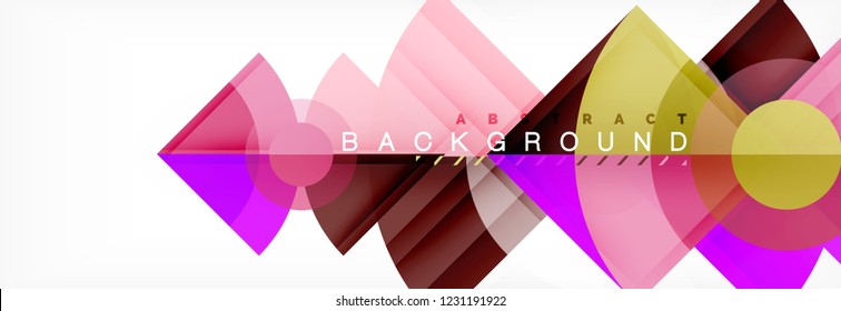 Triangles and circle geometric background, modern design