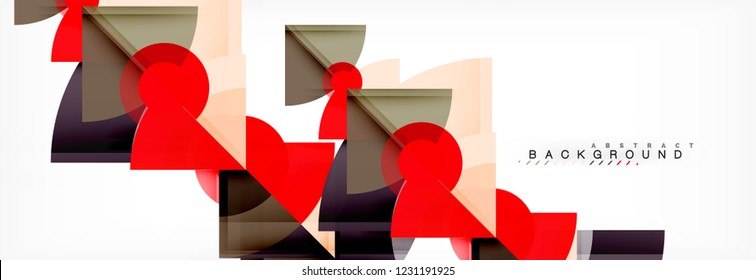 Triangles and circle geometric background, modern design