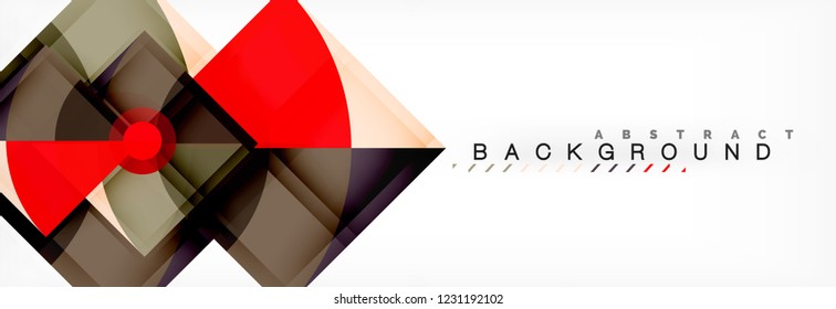 Triangles and circle geometric background, modern design