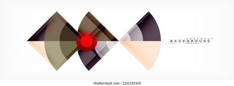 Triángulos y fondo geométrico circular, diseño moderno