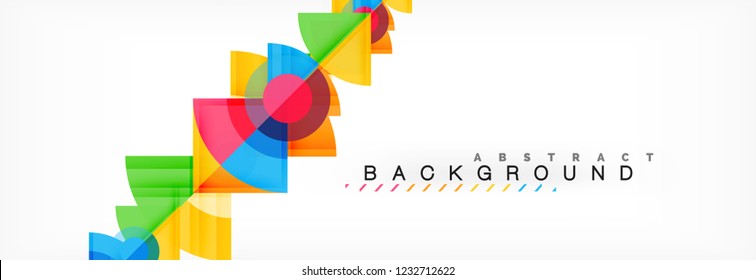 Triangles and circle geometric background, modern design