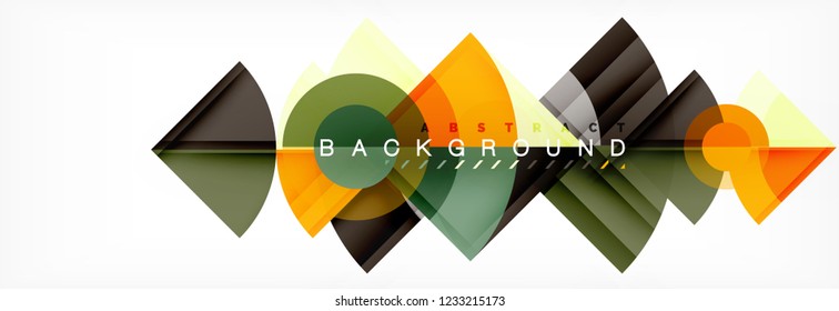 Triangles and circle geometric background, modern design