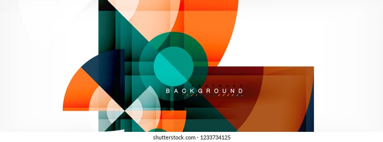 Triangles and circle geometric background, modern design