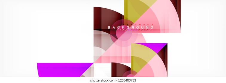 Triangles and circle geometric background, modern design