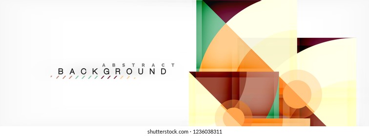 Triangles and circle geometric background, modern design
