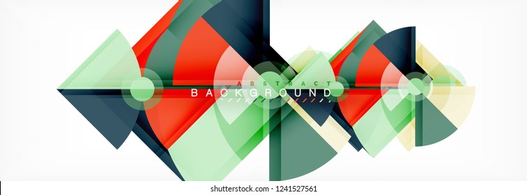 Triángulos y fondo geométrico circular, diseño moderno