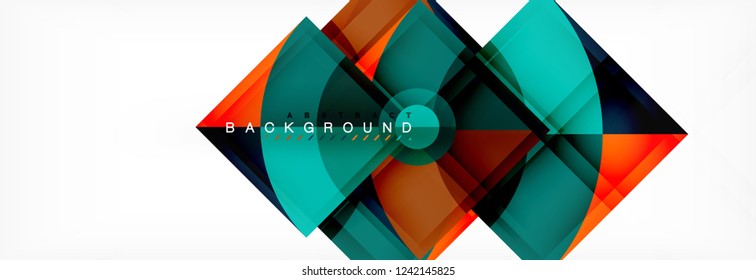 Triangles and circle geometric background, modern design