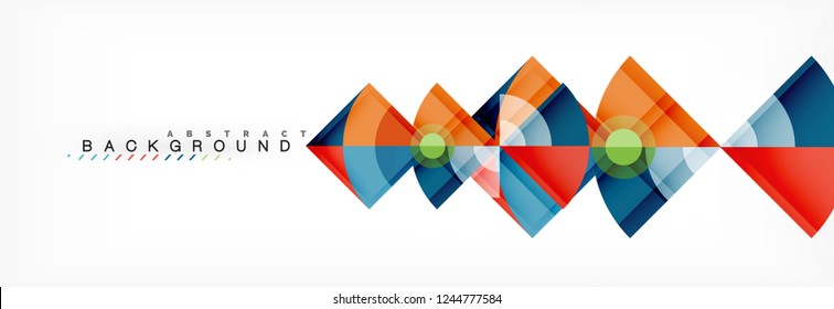 Triangles and circle geometric background, modern design