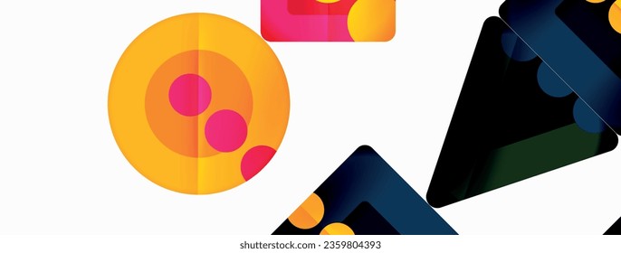 Triángulos y círculos de fondo abstracto para fondo de pared, banner, fondo, tarjeta, libro Ilustración, página de inicio