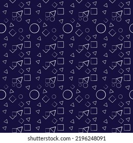 
Triangles, circles, colored squares, beautiful fabric patterns, mathematical patterns. seamless pattern vector illustration