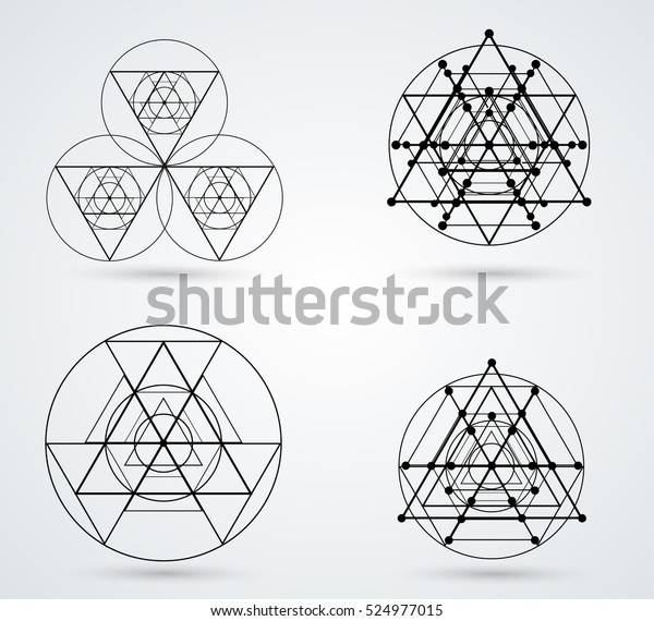 Triangles Circles Design Element Triangular Logo Stock Vector