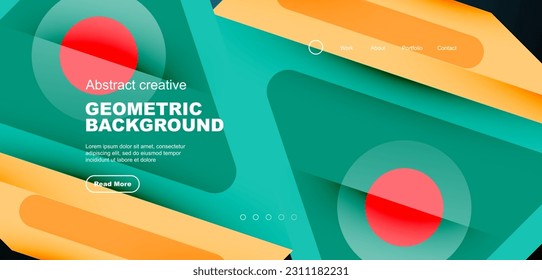Triangles, circles and lines minimal background. Business or technology design for wallpaper, banner, background, landing page, wall art, invitation, prints