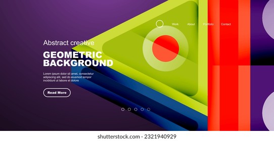 Triangles, circles and lines minimal background. Business or technology design for wallpaper, banner, background, landing page, wall art, invitation, prints