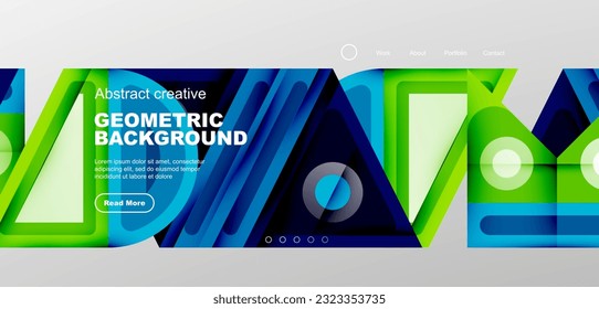 Triangles, circles and lines minimal background. Business or technology design for wallpaper, banner, background, landing page, wall art, invitation, prints