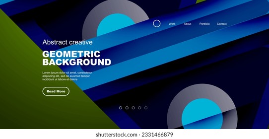Triangles, circles and lines minimal background. Business or technology design for wallpaper, banner, background, landing page, wall art, invitation, prints