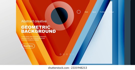 Triangles, circles and lines minimal background. Business or technology design for wallpaper, banner, background, landing page, wall art, invitation, prints