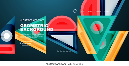 Triangles, circles and lines minimal background. Business or technology design for wallpaper, banner, background, landing page, wall art, invitation, prints