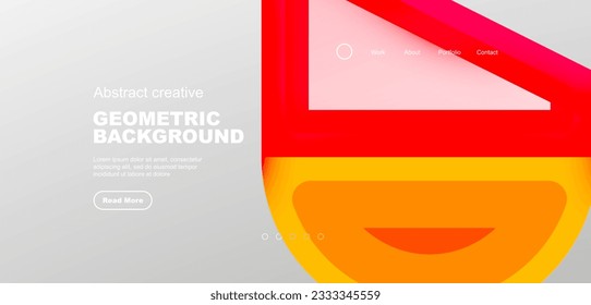 Triángulos, círculos y líneas de fondo mínimo. Diseño comercial o tecnológico para papel de pared, banner, fondo, página de aterrizaje, arte en la pared, invitación, impresiones