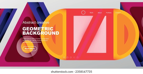 Triangles, circles and lines minimal background. Business or technology design for wallpaper, banner, background, landing page, wall art, invitation, prints