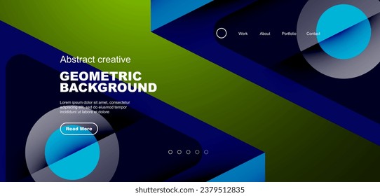 Triangles, circles and lines minimal background. Business or technology design for wallpaper, banner, background, landing page, wall art, invitation, prints