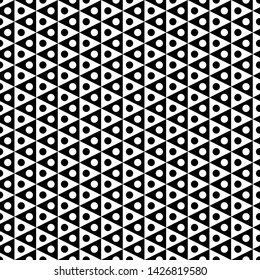 Triangles, circles ornament. Ethnic motif.Figures background. Geometric backdrop. Simple shapes wallpaper. Digital paper, textile print, web design, abstract.Seamless pattern. Vector