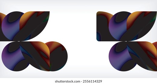 Triangles, circles, petals geometric shapes illustration