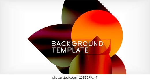 Triangles, circles, petals geometric shapes illustration