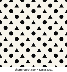 triangles and circles seamless pattern vector geometric background