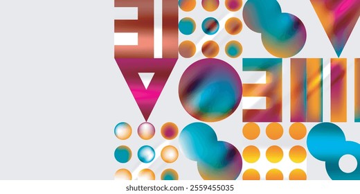 Triangles, circles, squares, rectangles design. Vector Illustration For Wallpaper, Banner, Background, Card, Book Illustration, landing page
