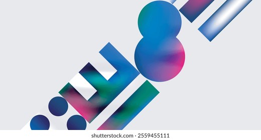 Triangles, circles, squares, rectangles design. Vector Illustration For Wallpaper, Banner, Background, Card, Book Illustration, landing page