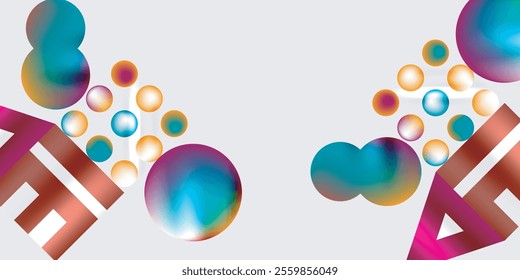 Triangles, circles, squares, rectangles design. Vector Illustration For Wallpaper, Banner, Background, Card, Book Illustration, landing page