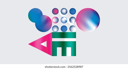 Triangles, circles, squares, rectangles design. Vector Illustration For Wallpaper, Banner, Background, Card, Book Illustration, landing page