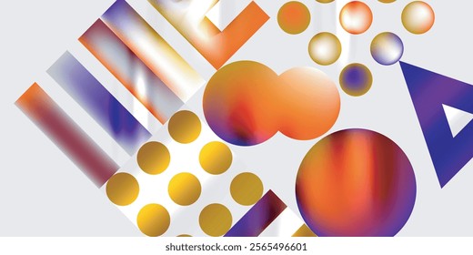 Triangles, circles, squares, rectangles design. Vector Illustration For Wallpaper, Banner, Background, Card, Book Illustration, landing page